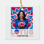 Lotus voor Potus Kamala Harris President Campaign Keramisch Ornament (Voorkant)