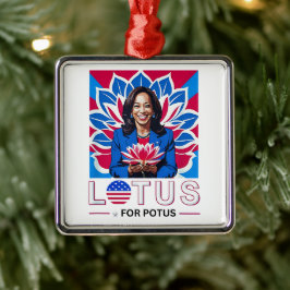 Lotus voor Potus Kamala Harris President Campaign Metalen Ornament