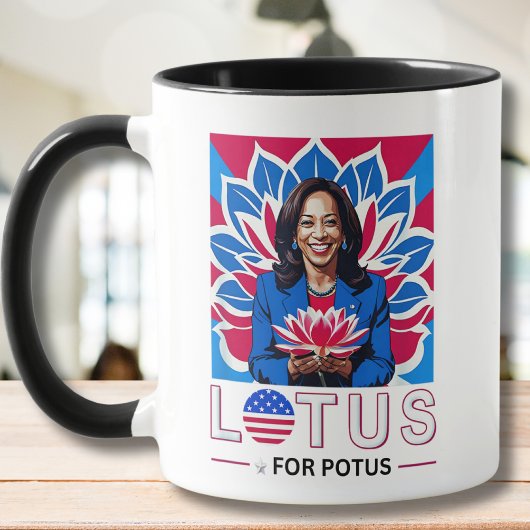 Lotus voor Potus Kamala Harris President Campaign Mok