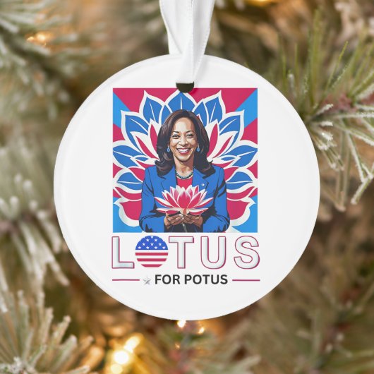 Lotus voor Potus Kamala Harris President Campaign Ornament (Boom)