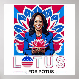 Lotus voor Potus Kamala Harris President Campaign Poster
