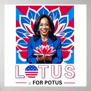 Lotus voor Potus Kamala Harris President Campaign Poster