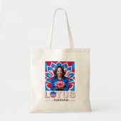 Lotus voor Potus Kamala Harris President Campaign Tote Bag (Voorkant)