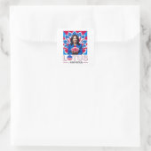 Lotus voor Potus Kamala Harris President Campaign Vierkante Sticker (Tas)