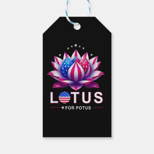 Lotus voor Potus Kamala Harris Trendy Lotus Potus Cadeaulabel (Voorkant)