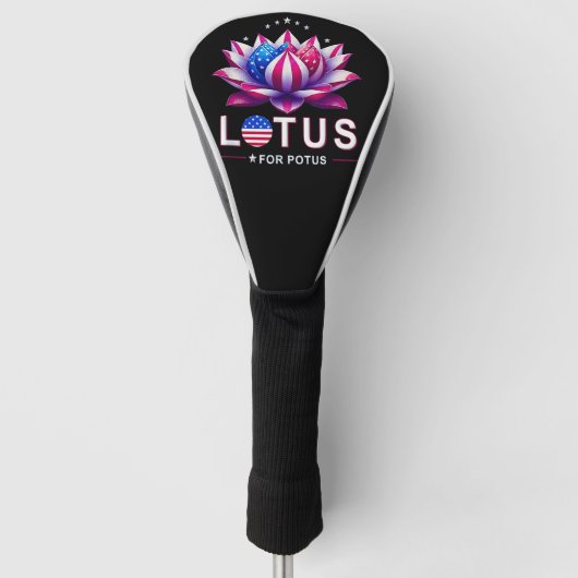 Lotus voor Potus Kamala Harris Trendy Lotus Potus Golfheadcover (Voorkant)