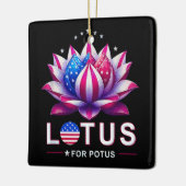 Lotus voor Potus Kamala Harris Trendy Lotus Potus Keramisch Ornament (Links)
