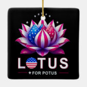 Lotus voor Potus Kamala Harris Trendy Lotus Potus Keramisch Ornament (Achterkant)