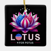 Lotus voor Potus Kamala Harris Trendy Lotus Potus Keramisch Ornament (Voorkant)