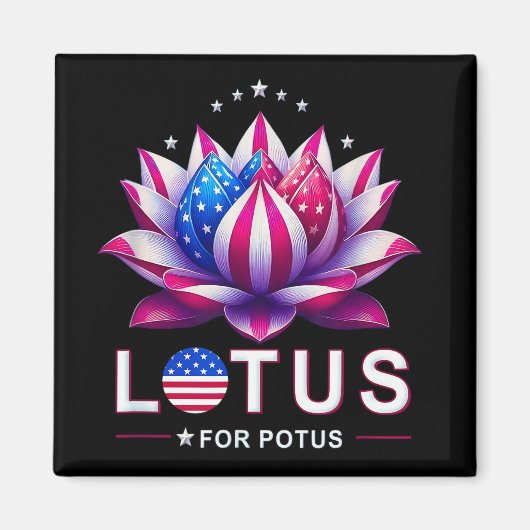 Lotus voor Potus Kamala Harris Trendy Lotus Potus Magneet (Voorkant)