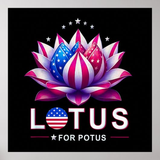 Lotus voor Potus Kamala Harris Trendy Lotus Potus Poster (Voorkant)
