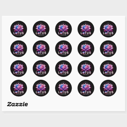 Lotus voor Potus Kamala Harris Trendy Lotus Potus Ronde Sticker (Vel)