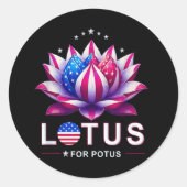 Lotus voor Potus Kamala Harris Trendy Lotus Potus Ronde Sticker (Voorkant)