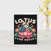 Lotus voor Potus Kamala Harris US Flag Cat Lovers Kaart (Gele Bloem)