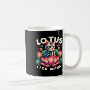 Lotus voor Potus Kamala Harris US Flag Cat Lovers Koffiemok
