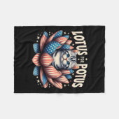 Lotus voor Potus US Flag Cat Lovers Kamala Harris Fleece Deken (Voorkant (Horizontaal))