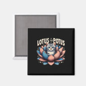 Lotus voor Potus US Flag Cat Lovers Kamala Harris Magneet (Voorkant / Achterkant)