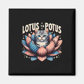 Lotus voor Potus US Flag Cat Lovers Kamala Harris Magneet (Voorkant)