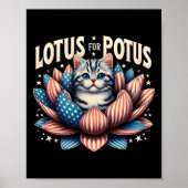 Lotus voor Potus US Flag Cat Lovers Kamala Harris Poster (Voorkant)