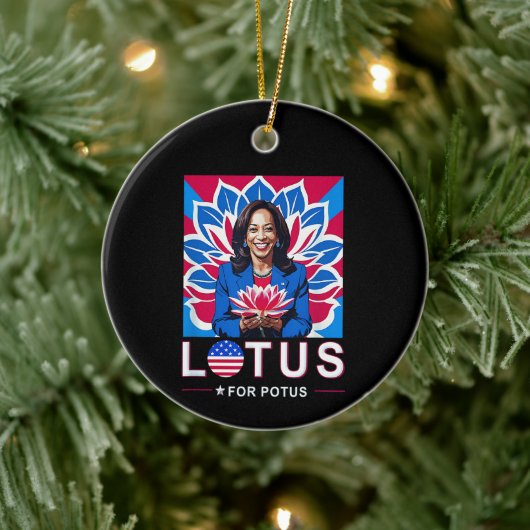 Lotus voor Potus VS Verkiezingen Kamala Harris 202 Keramisch Ornament (Boom)