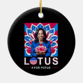 Lotus voor Potus VS Verkiezingen Kamala Harris 202 Keramisch Ornament (Achterkant)