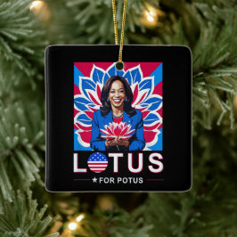 Lotus voor Potus VS Verkiezingen Kamala Harris 202 Keramisch Ornament