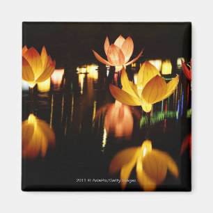 Lotus-vormige lantaarns voor het midherfstfestival magneet