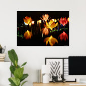 Lotus-vormige lantaarns voor het midherfstfestival poster (Thuiskantoor)