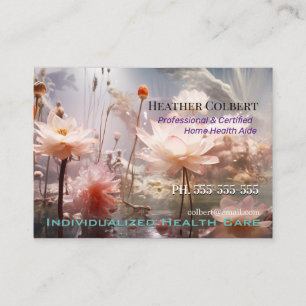 Lotus vriendelijke vrolijke professionele zorgverl visitekaartje