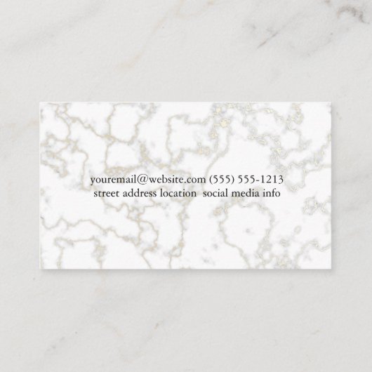 Lotus Vrouw Icoon | Gouden Marmeren Achtergrond Visitekaartje (Achterkant)