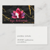 Lotus Vrouw Logo | Zwart Goud Marmer Visitekaartje (Voorkant / Achterkant)