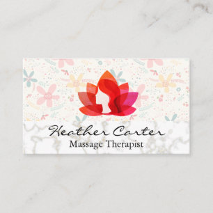 Lotus Vrouw Pictogram Goudmarmer Bloemdoedels Visitekaartje