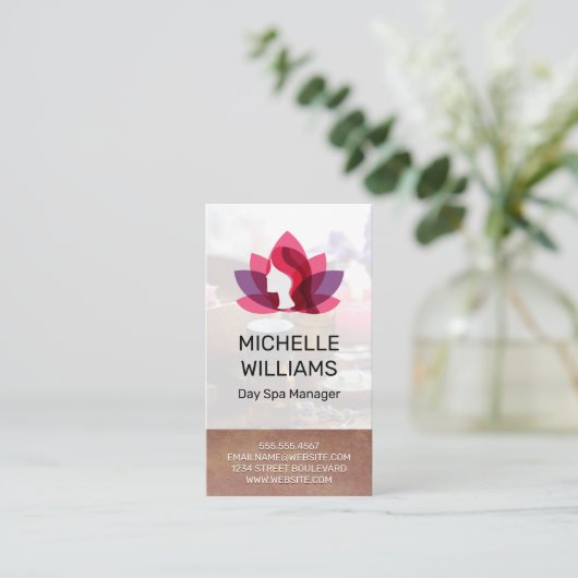 Lotus Vrouw Pictogram Visitekaartje (Staand voorkant)