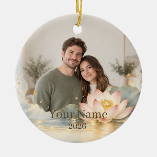 Lotus Water Custom Photo Ornament (Voorkant)