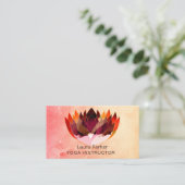 Lotus Water kleur Yoga Docent Holistische Gezondhe Visitekaartje (Staand voorkant)