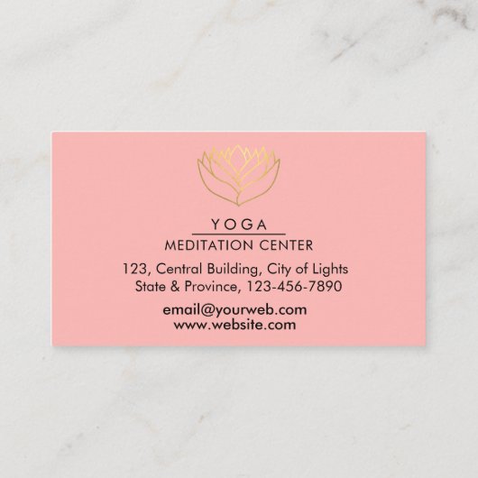 Lotus Water kleur Yoga Docent Holistische Gezondhe Visitekaartje (Achterkant)