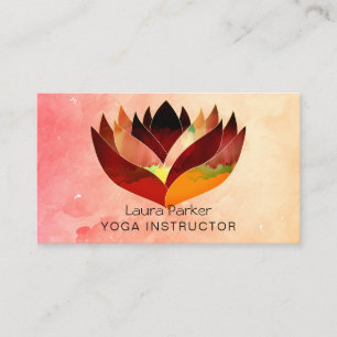 Lotus Water kleur Yoga Leraar Holistische Gezondhe Visitekaartje