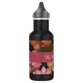 Lotus Water Lilies bloeien op houtskool Zwart Waterfles (Links)