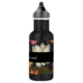 Lotus Water Lilies bloeien op houtskool Zwart Waterfles (Rechts)