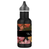 Lotus Water Lilies bloeien op houtskool Zwart Waterfles (Links)