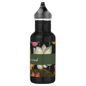 Lotus Water Lilies bloeien op houtskool Zwart Waterfles (Rechts)