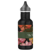 Lotus Water Lilies bloeien op houtskool Zwart Waterfles (Links)