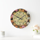 Lotus Water Lilies Pink Yellow White Green Floral Grote Klok (Huis)