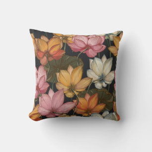 Lotus Water Lilies Roze Geel Groen Kussen