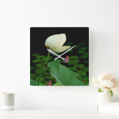 Lotus Water Lily Bud Vierkante Klok (Huis)