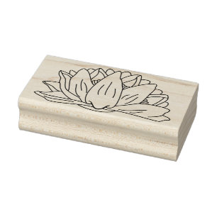 Lotus, Water Lily, Floral, Vloerkunst Illustratie Rubberstempel