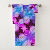 Lotus Water Lily Flower Abstract Art Patroon Bad Handdoek (Insitu)
