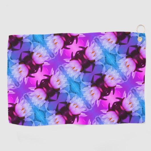 Lotus Water Lily Flower Abstract Art Patroon Golfhanddoek (Horizontaal)