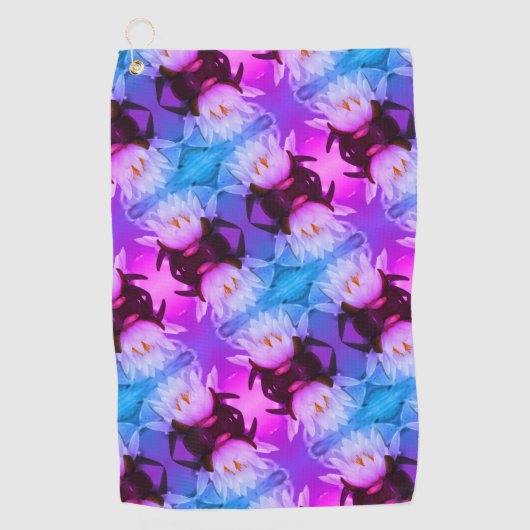 Lotus Water Lily Flower Abstract Art Patroon Golfhanddoek (Voorkant)