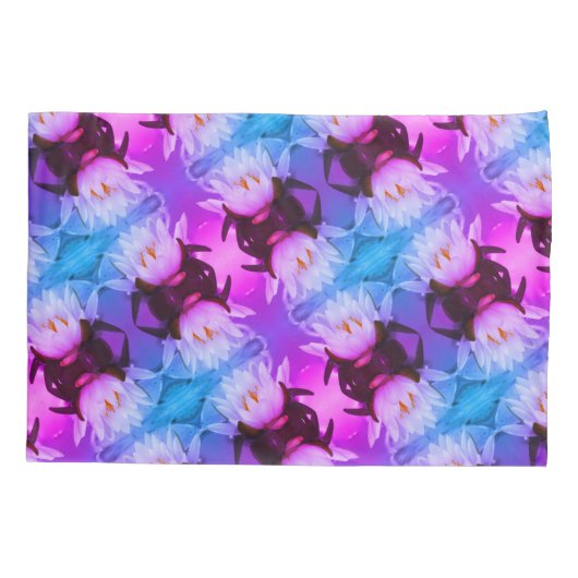 Lotus Water Lily Flower Abstract Art Patroon Kussensloop (Achterkant)